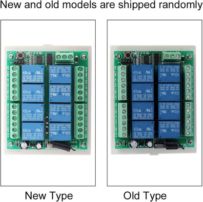 CJR-1208 Multi-Function 12V 8-Way Learning Remote Control Relay Receiver Replacement