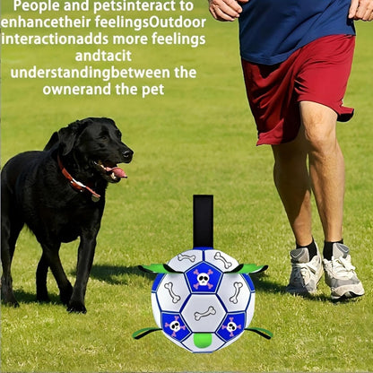 Ghjkldha Dog Herding Toys, Dog Training Toy Soccer Ball 5.91x5.91 inches, Tug of War Entertainment, Durable Interactive Play, Small Medium Large Sizes, Ideal for Garden, Park, Beach