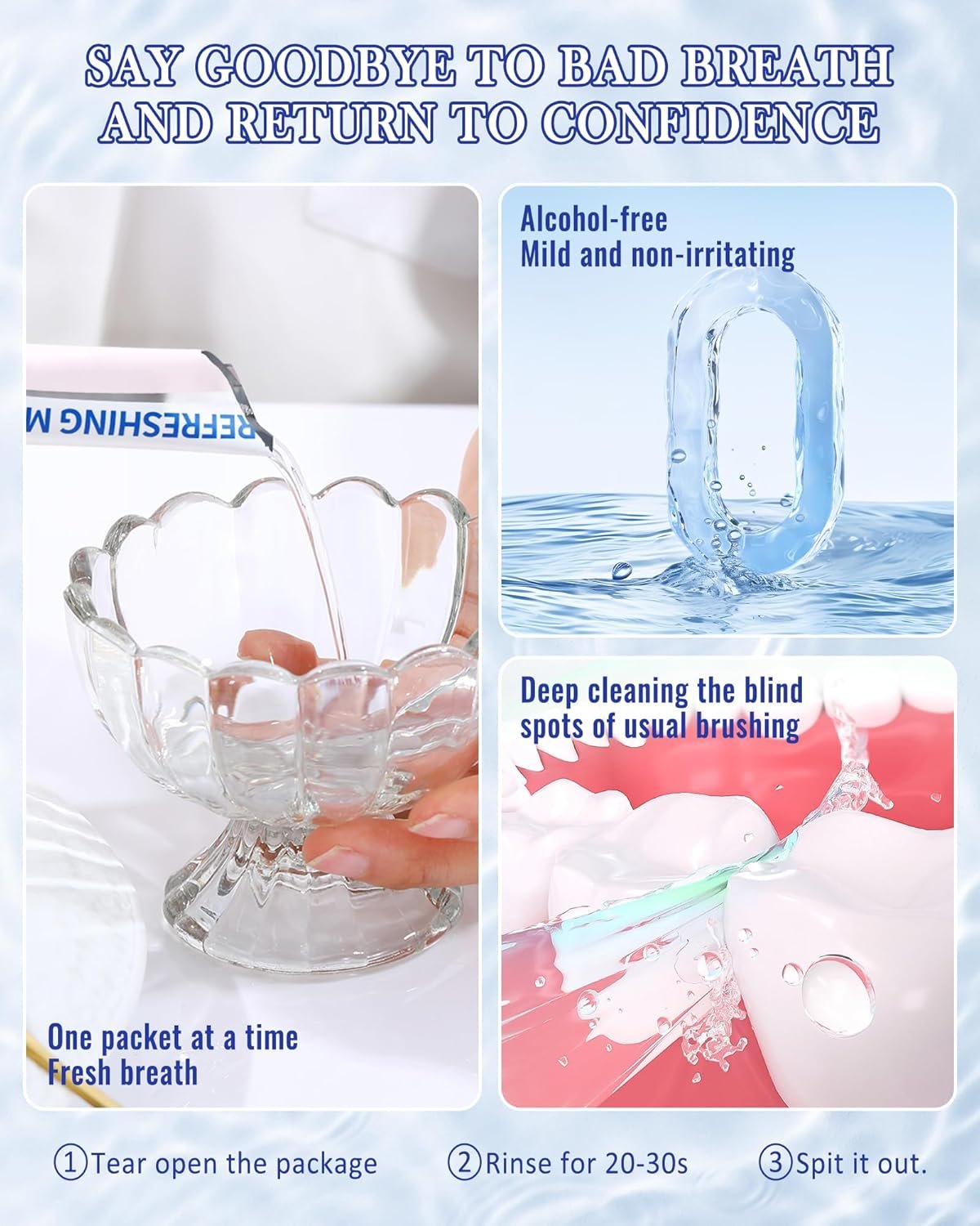 Mini Mouthwash Floss Picks Travel Size Portable Set-20 Pack Individual Small Cool Mint Mouth Wash & 10Pcs Flossers,Travel Size Toiletries and Guest Bathroom Essentials,Oral Care Gift Kit for Women Men
