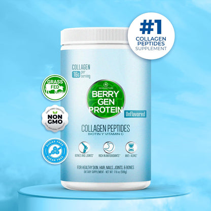 Unflavored Collagen Protein Powder with Biotin & Vitamin C – Powerful Bone & Joint Support, Anti-Aging Formula for Radiant Skin, Hair & Nails, Antioxidant-Rich Wellness Boost – 500g (1)