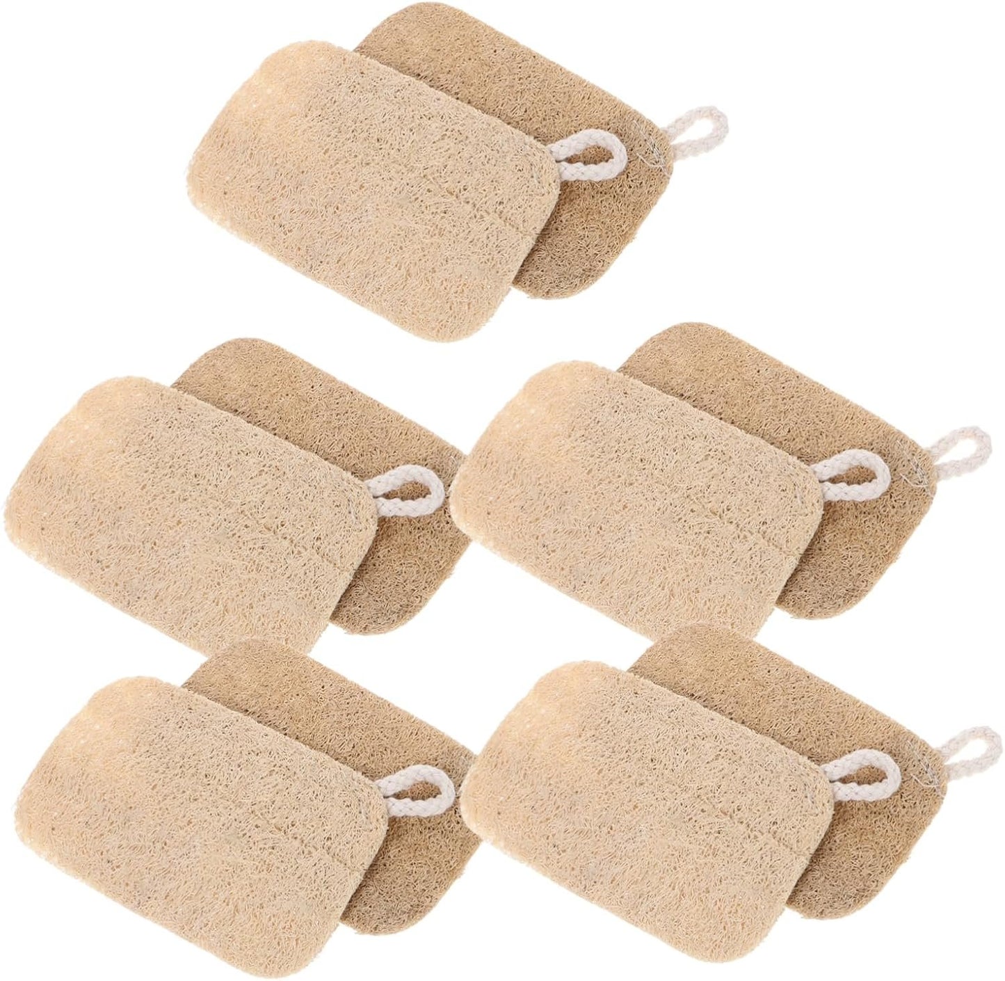 Vaguelly 10pcs Natural Loofah Dish Sponges for Kitchen Soft Non Abrasive Dishwashing Scrubber for Stubborn