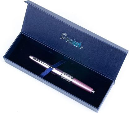 Pentel Kerry Mechanical Pencil, 0.5mm Fine Point, Writing, Drawing, Gifts, All Metal Barrel, Metal Tip, Pink Barrel, Gift Case, P1035-P, 1 Pack