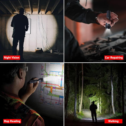 LED Flashlights - High Lumen Mini Tactical Flashlights with 5 Modes, Zoomable Beam, Water-Resistant Design for Camping, Outdoor, and Home Use (4)