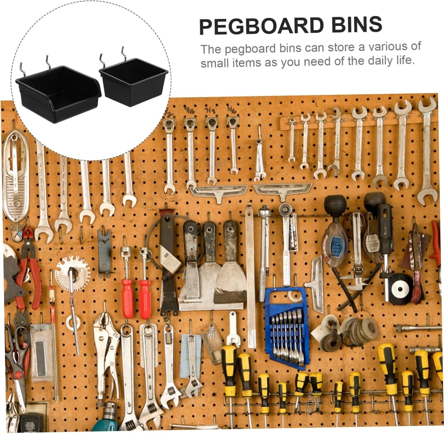 BESTOYARD 4Pcs Pegboard Organizer Bins Storage Baskets for Tools Screw Accessories Wall Mount Tool Holders for Efficient Workspace Organization Versatile