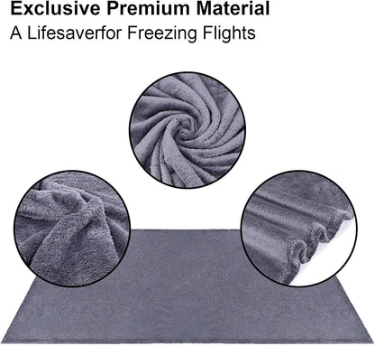 DAWNTREES Travel Blanket and Pillow,Travel Blanket for Airplanes and Plane, Essential Items for Long-Distance Travel and Outdoor Camping,2 in 1 Airplane Blanket Flight