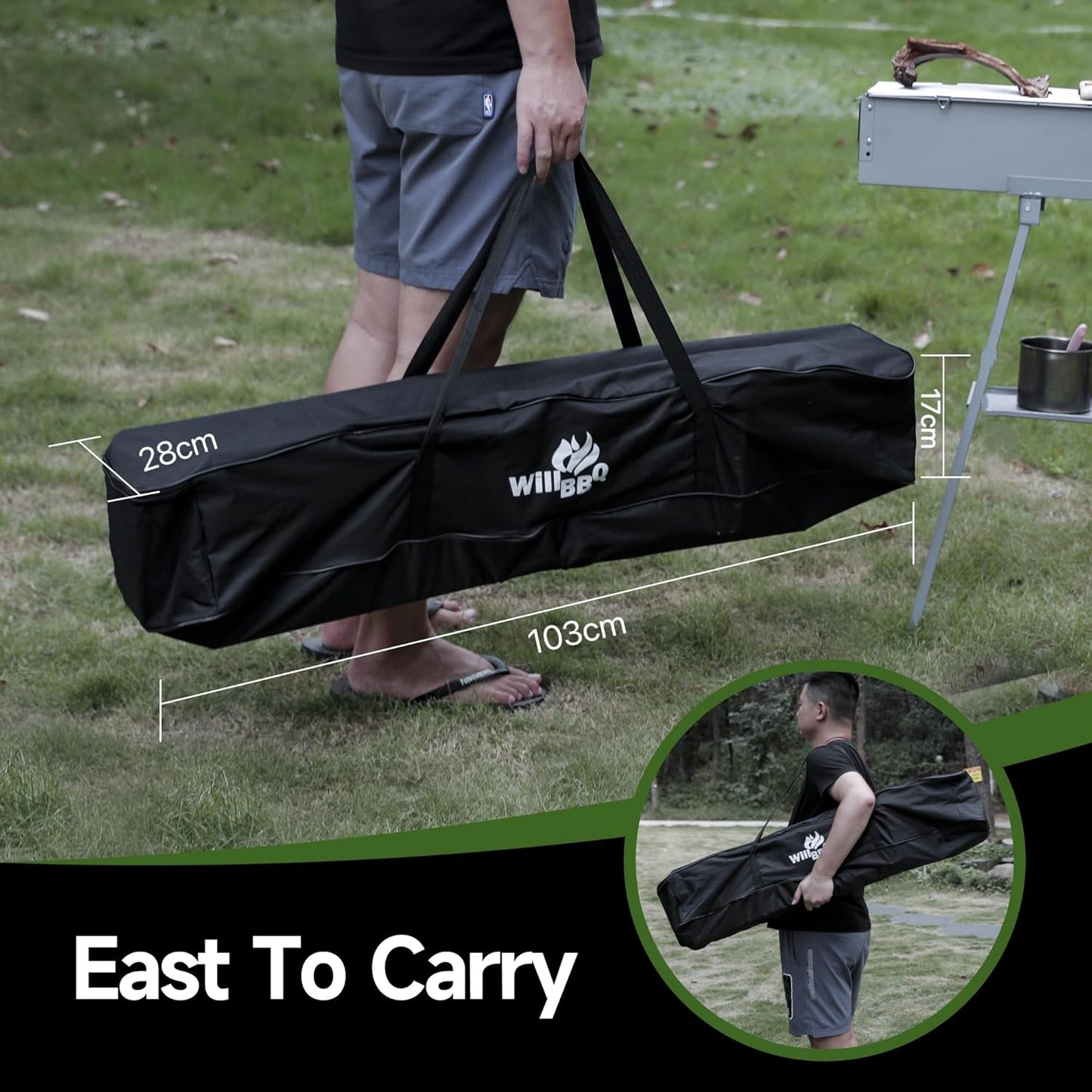 WillBBQ Outdoor Storage Carry Bag Travel Hiking Picnic Grilling Tool Organizer