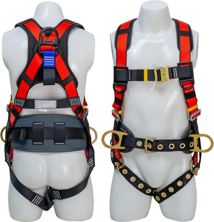 DIJJIG safety harness fall protection harness roofing harness construction harness fall protection safety harness lanyard arnes de seguridad para construccion OSHA/ANSI Compliant csa