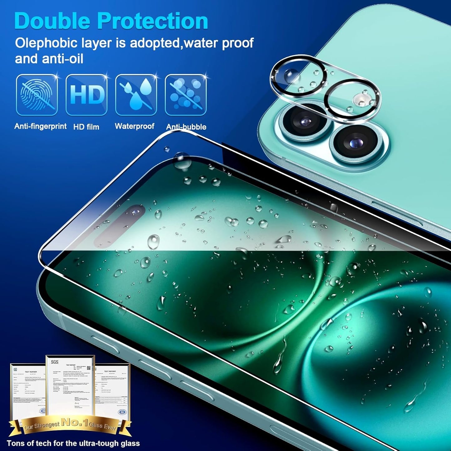letosan [3+3 Pack] Screen Protector for iPhone 16 6.1-Inch, 9H Tempered Glass, HD Clear Case Friendly for iPhone 16 Glass Screen Protector