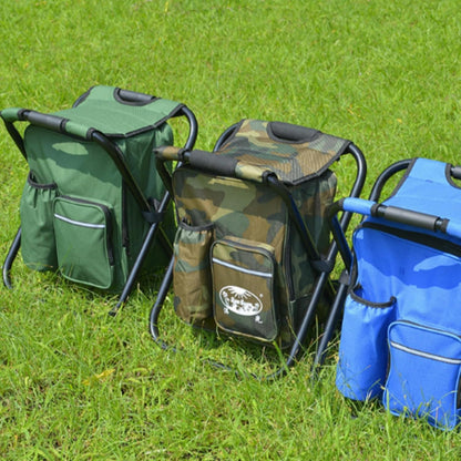Cywaai Backpack Cooler Chair, Portable Backpack Seat, Folding Portable Seat, Large Capacity Bag, Outdoor Camping Stool Travel, Beach, Hiking, Picnic, Hunting, Fishing Gear(Green)