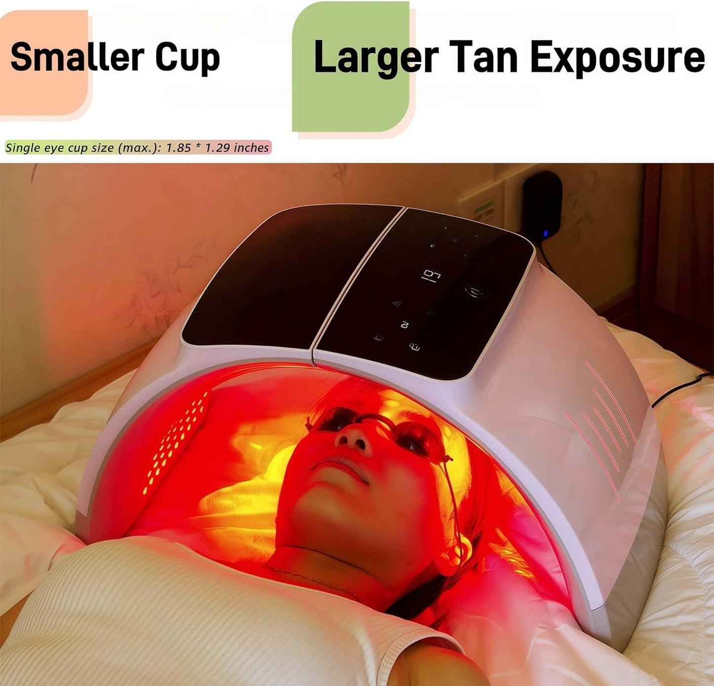 Protective Goggles for Red Light Therapy Pack of 2, Safety Glasses for Tanning Use, Eye Protection for Light Therapy without Blocking Light, Safe Transparent See-Through Material, Storage Box Included