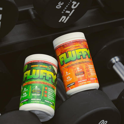 Yummy Sports Fluffy Intense Pre-Workout Powder - Explosive Energy, Laser Focus, and Intense Muscle Pump - L-Citrulline, Beta-Alanine, TeaCrine & Dynamine - Boost Stamina, Endurance, and Performance - Green Apple - 30 Servings