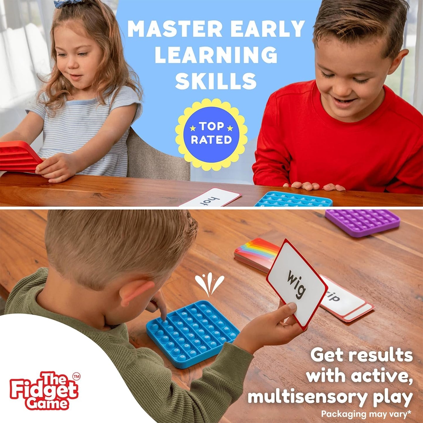 THE FIDGET GAME Word Pop, CVC Words - Learn to Read in Weeks - Multisensory Reading & Phonics Interactive Game Ideal for Pre Kindergarten to 1st Grade (Packaging May Vary)