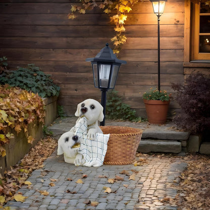 Solar-Powered Resin Animal Figurine – Weatherproof Garden Ornament with Integrated Lighting, Hand-Painted Decorative Statue | Enchanting Outdoor Sculpture for Patio, Lawn, Porch, Christmas Display