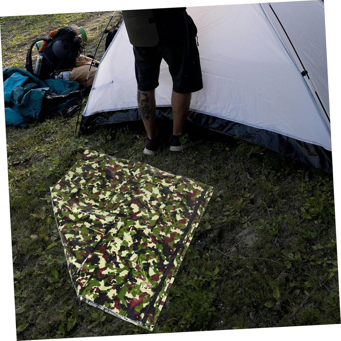Abaodam 1 Set Multi Use Emergency Sleeping Tent Thermal Insulation Bivy Sack for Camping Hiking and Outdoor Survival Compact Durable and Tear Resistant Emergency Supplies Camouflage