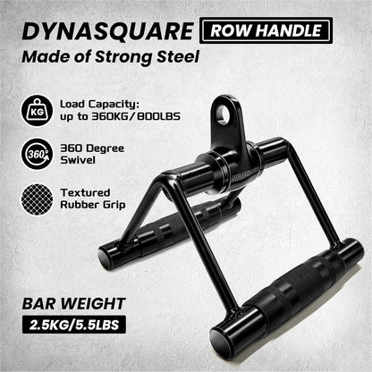 DYNASQUARE Cable Attachments for Home Gym, LAT Pulldown Attachment, Weight Machine Accessories, Straight Pull Down Equipment, V-Shaped Press Down Bar, Tricep Rope, Exercise & Double D Handle