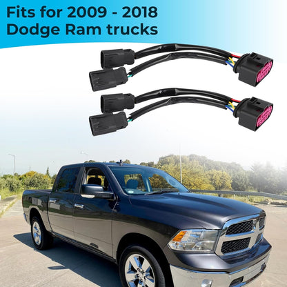 for 09-18 Dodge Ram Conversion Harnesses - Quad Housing to Projector Headlight - Upgrade Your Truck's Lighting 2PCS