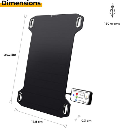Sunnybag Leaf Mini | Solar Charger with 5 watts of Power | Environmentally Friendly Charging with Solar Energy on The go | Ultra-Light and Waterproof | 158 Grams | USB Output