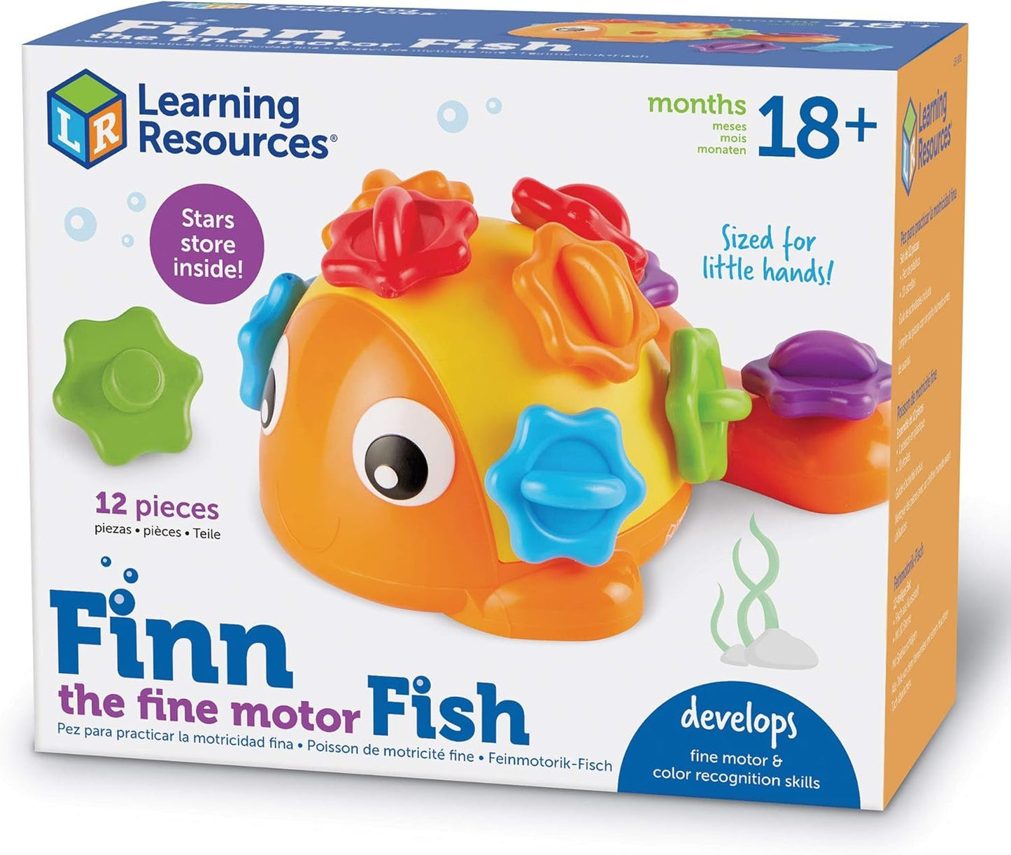 Learning Resources LER9093 Finn The Fine Fish, Sensory & Fine Motor Toy, Ages 18 Months+, OSFA