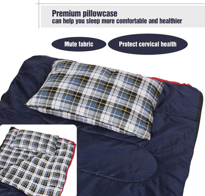 REDCAMP Outdoor Camping Pillow Lightweight, Flannel Travel Pillow Cases, Removable Pillow Cover