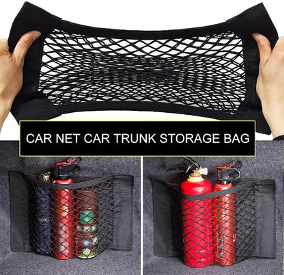 Trunk Net | Car Cargo Storage Net for Trunk - Small Car Storage Net, Elastic Seat Storage Mesh, Interior Accessories for SUV, Truck, Van, RV