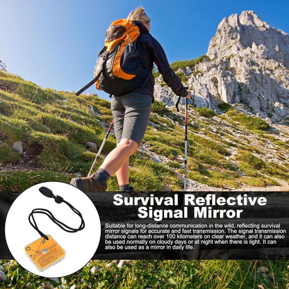 Générique Segnale Mirror, Survival Reflective Tool, Lightweight Signaling Device, Compact Outdoor Safety Gear for Holidays, Car Travel, Hiking, Camping, Wilderness Adventures