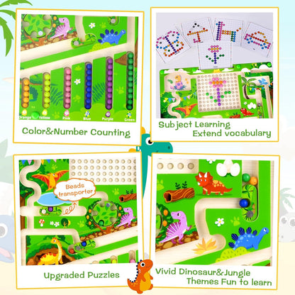 Magnetic Color and Number Maze, Montessori Toys for 3 4 5 Year Old Toddler Boys Girls, Magnet Drawing Board, Preschool Activities Educational Learning Toys, Gifts for Kids Birthday Christmas