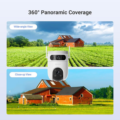 EZVIZ H9c 2K Dual-Lens Outdoor Security Camera, 360Â° PTZ WiFi Home Surveillance Camera, Human/Vehicle Detection, 40M Color Night Vision, Waterproof, Enhanced Dual Wi-Fi Antennas