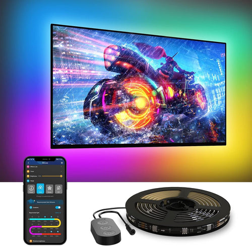 Govee TV LED Backlight, RGBIC TV Backlight for 55-65 inch TVs, Smart LED Lights with Bluetooth and Wi-Fi Control, Works with Alexa & Google Assistant, Music Sync, 99+ Scene Modes, Adapter