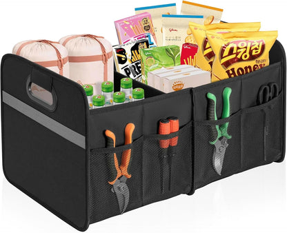 ITHWIU Car Trunk Organizer Collapsible Multi Compartment Car Organizer, Foldable SUV Storage for Vehicle, Truck, Auto, Non-Slip Bottom