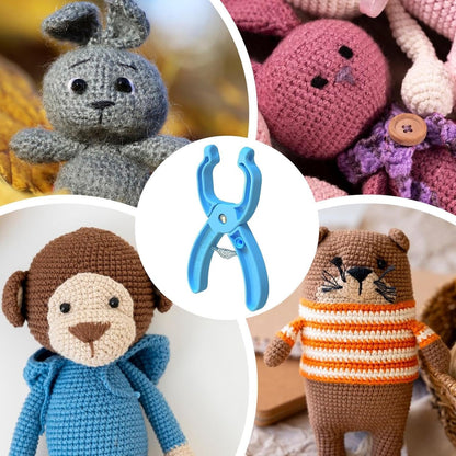 Crochet Eye Tool, Crochet Doll Supplies, Safety Eye Tool Pliers for Attaching Safety Eyes, Doll Making Pliers with Washers, for Sewing Projects, Fits 5-30mm Stuffed Animal Eyes