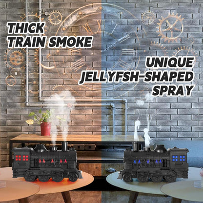 Train humidifier, 300ml Train Diffuser for Bedroom, Remote Control Aromatherapy Diffuser, Ultrasonic Cool Mist Humidifier with 2 Lighting & 2 Mist Modes Auto Shut-Off for Office Bedroom (Multicolored)