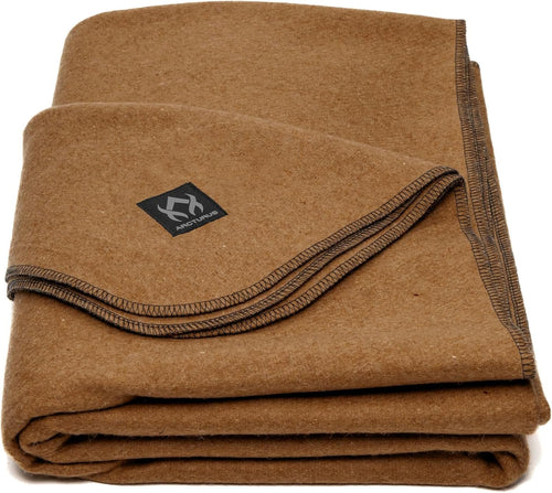 Arcturus Military Wool Blanket - 4.5 lbs, Warm, Thick, Washable, Large 64" x 88" - Great for Camping, Outdoors, Sporting Events, and Survival Kits (Camel)