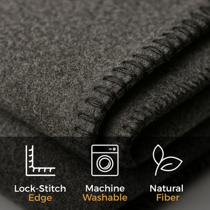 Jmr Usa Inc. Military Wool Blanket for Camping, Emergency and Everyday Use, Fire Retardant Extra Thick and Warm Outdoor Wool Blanket, 70% Wool, Grey, Size 62X84.