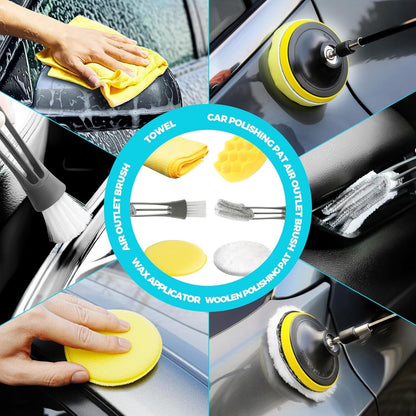 30Pcs Car Detailing Kit, Car Detailing Brush Set, Car Wash Cleaning Kit, Car Dusters Extendable Handle Cleaning Exterior, Car Cleaning Gel, Car Cleaning Tools Kit for Interior, Exterior, Wheels