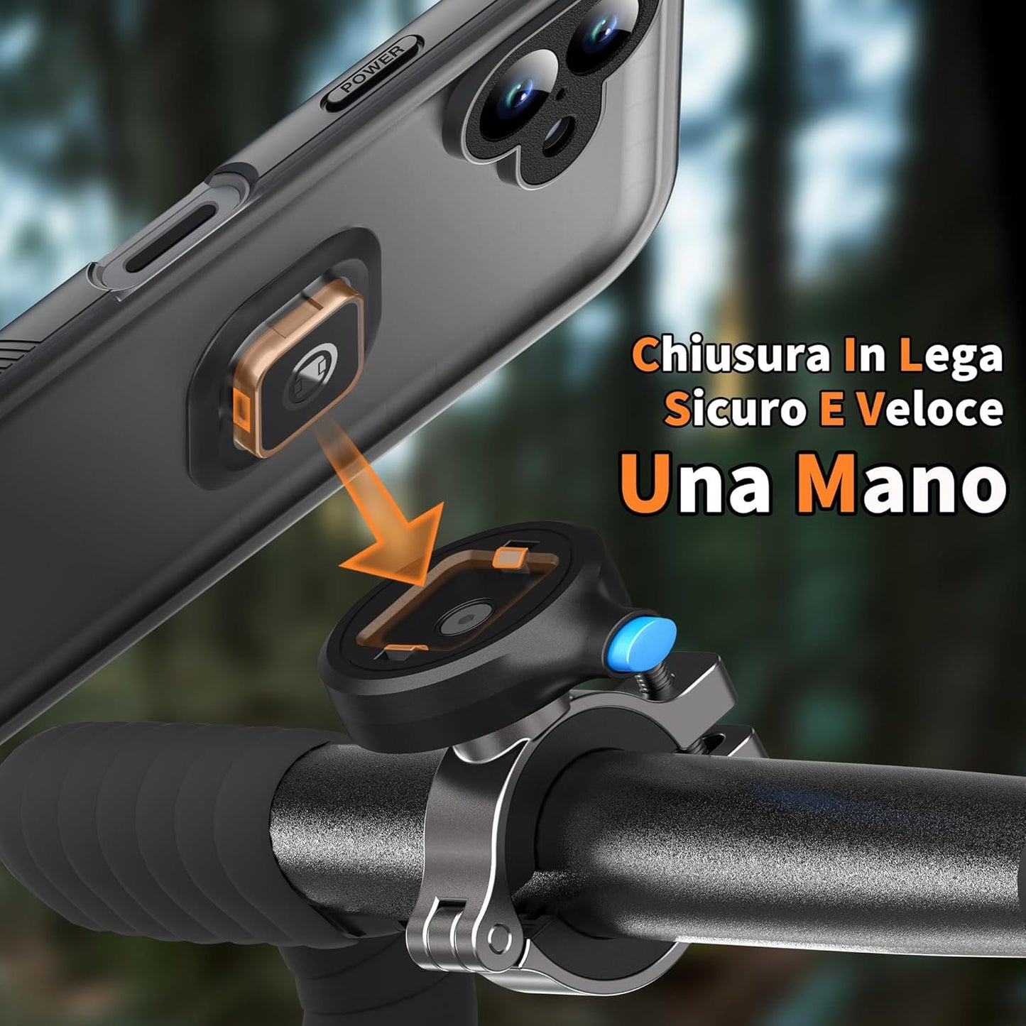 Cozycase Motorcycle Bike Mount for iPhone 13 Waterproof – Metal/Aluminium Mobile Phone Holder/Navigator Handlebar MTB/Bicycle Electric Scooter Ebike Scooter Mountain Bike Waterproof
