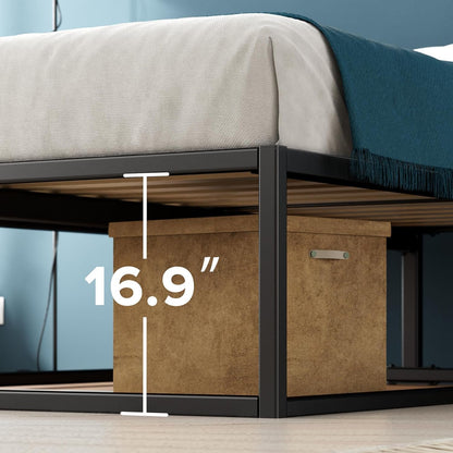 Zinus Twin Bed Frame - Joseph 18 Inch Metal Bed Frame with Wood Slat Support, No Box Spring Needed, Easy Assembly - Minimalist Platform Bed Frame with Underbed Storage Space, 5 Year Warranty, Twin