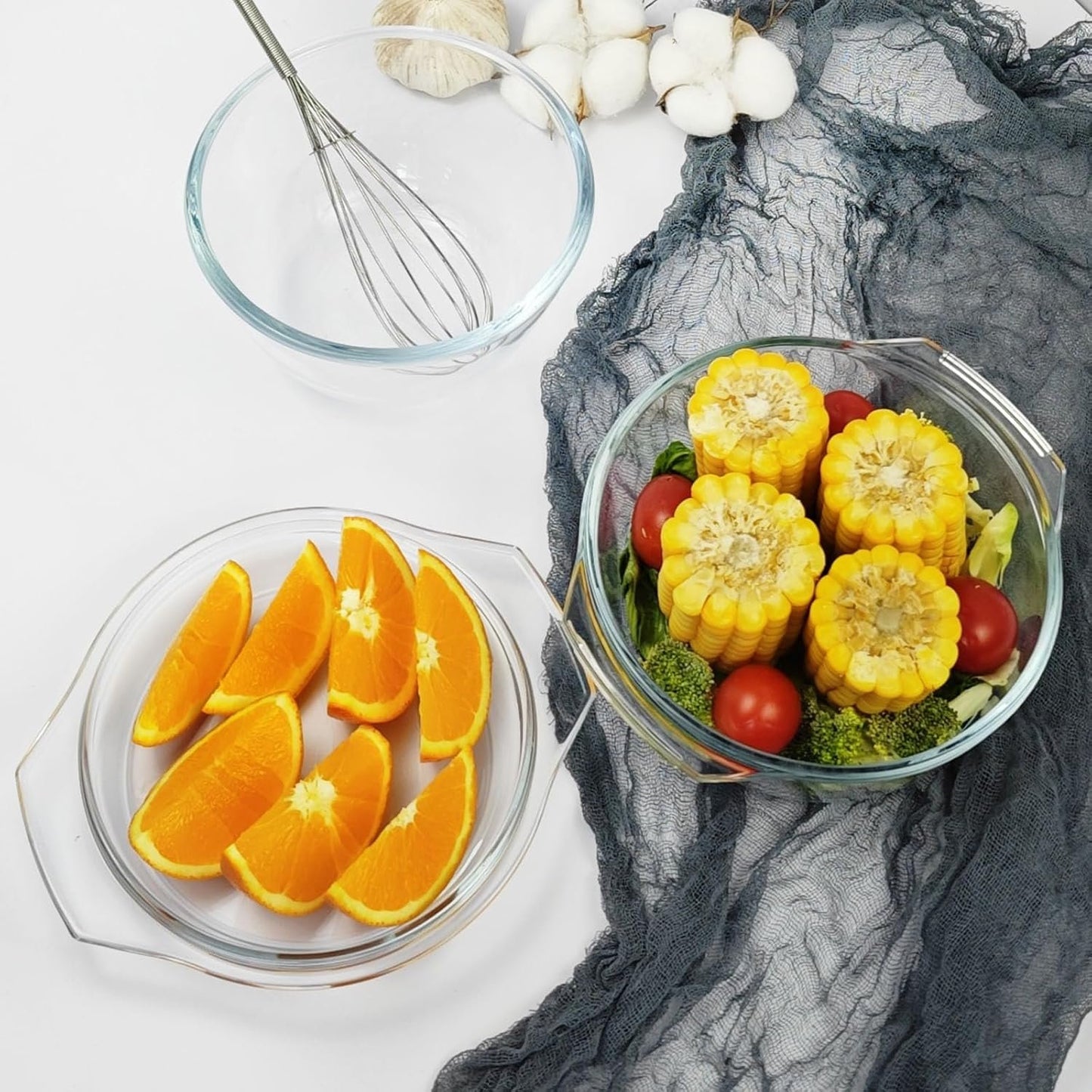 Glass Casserole Dish With Glass Lid, Covered Glass Microwavable Bowl Oven Safe, Easy Grab Glass Baking Dish for Oven (0.75 QT)