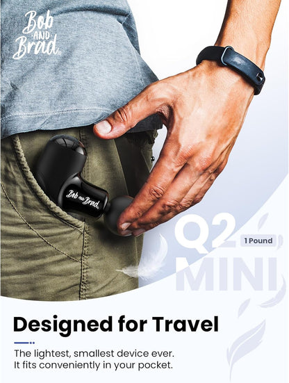 BOB AND BRAD Q2 Mini Massage Gun, Pocket-Sized Deep Tissue Massager Gun, Portable Percussion Muscle Massager Gun, Ultra Small & Quiet Muscle Massage Gun with Carry Case, Gifts for Men Women
