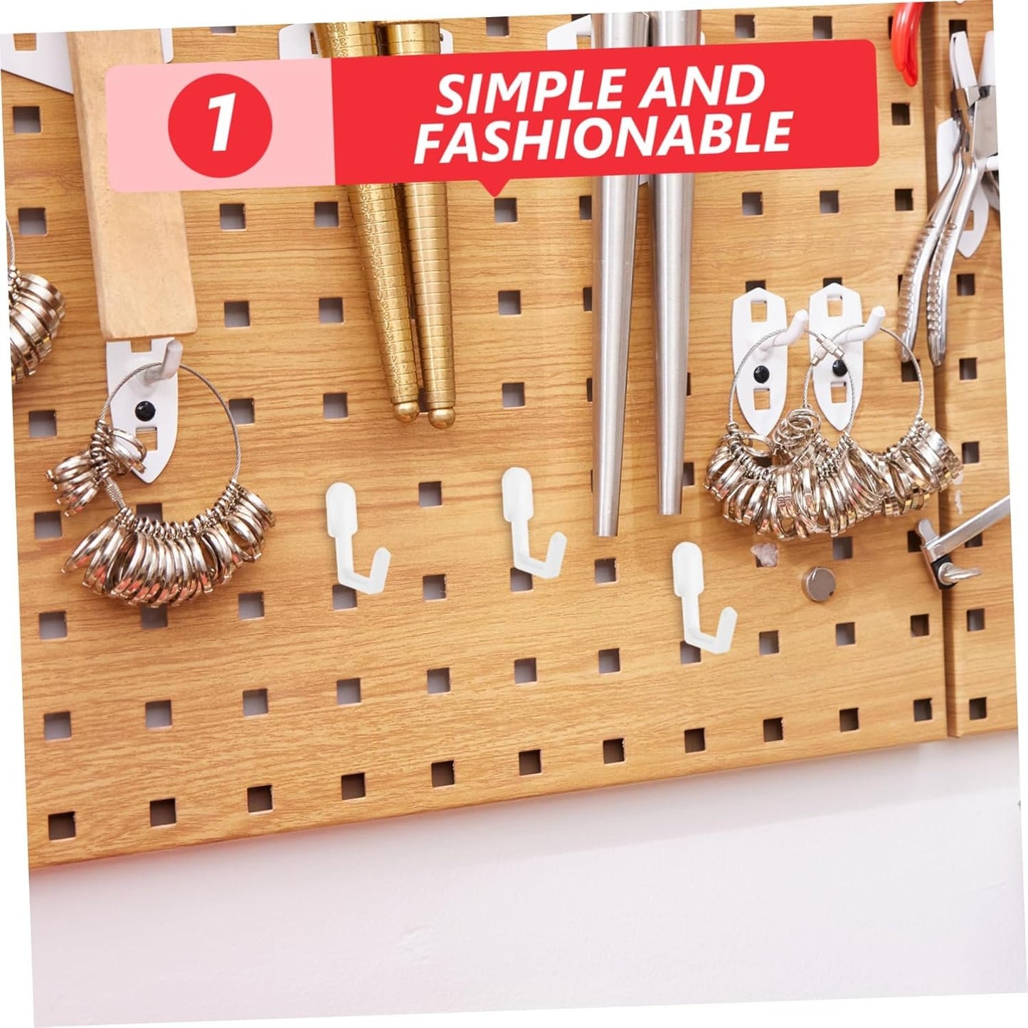 GAXIRE 20pcs Pegboard Hooks: Grid Panel Hanging Hooks Shelving Hangers Organizer for Bedroom Kitchen Office Retail Home Workspace Organization