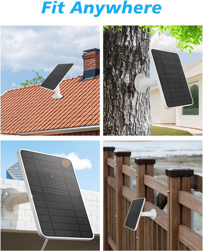 Solar Panel Charger Compatible with Arlo Ultra/Ultra 2/Pro 3/Pro 4/Pro 3 Floodlight Security Camera, 5V 4W Solar Panels Charging IP65 Weatherproof with 3M Charging Cable Adjustable Wall Mount (2 Pack)