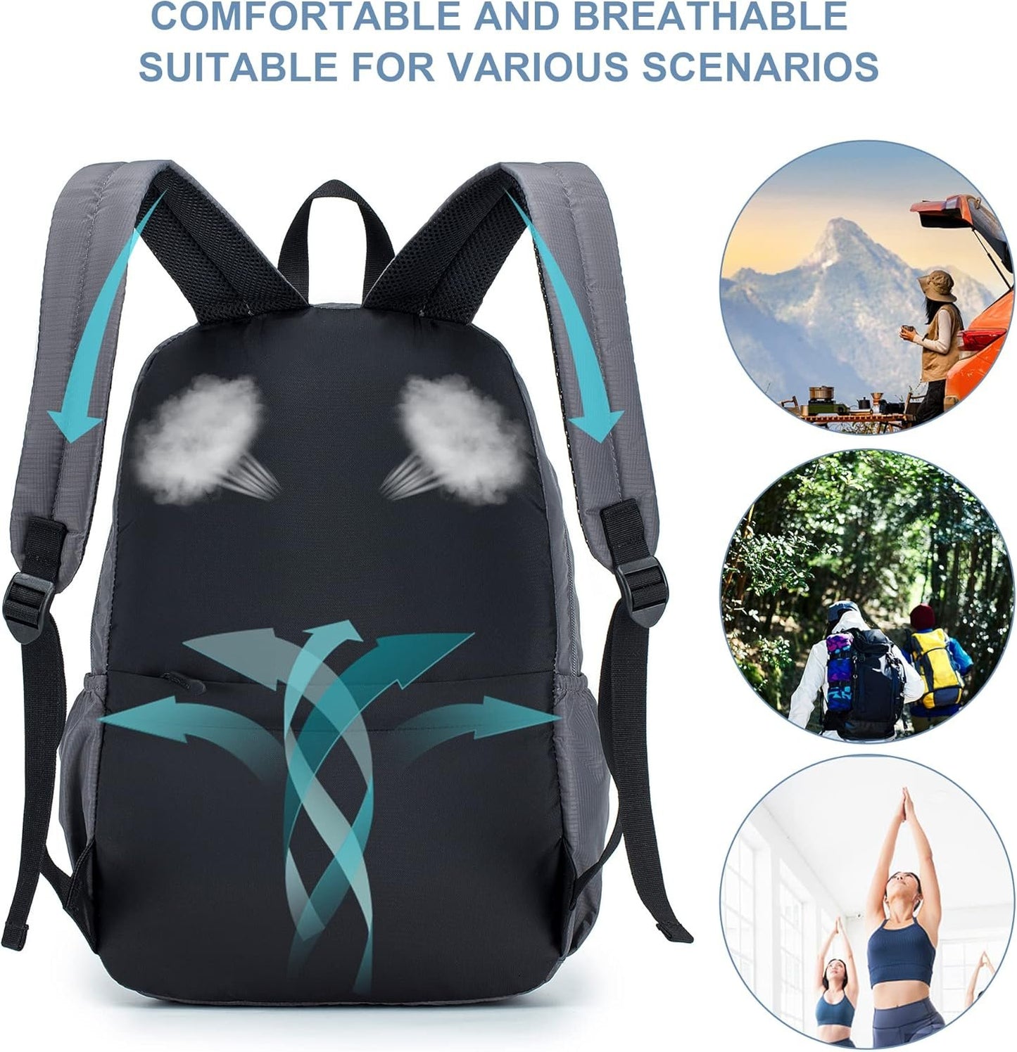 SPAHER Ryanair Cabin Bag 40x20x25 Hiking Backpack School Travel Backpack Mountaineering Bag Nylon Outdoor Waterproof Sport Trekking Camping Backpack Daypack Small Laptop Rucksack for All Persons
