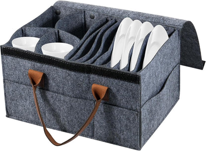 Glassware Storage Container for Dinnerware, China, Cups and Mugs - Home Organization Box for Plates and Bowls