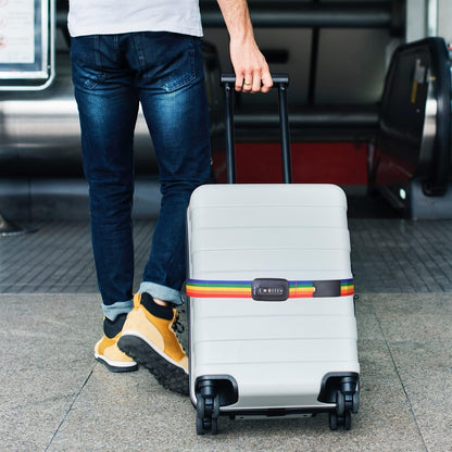 OW-Travel TSA Strap for Suitcase (1 Piece Rainbow) Custom Code Suitcase Belt for Identifying Suitcase. TSA Straps. Strap Lock Suitcase Straps with Luggage Combination