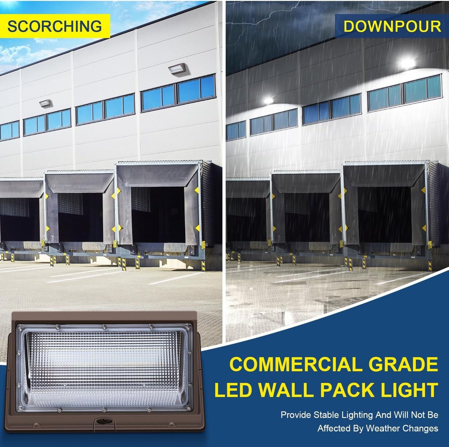 LEDMO 120W LED Wall Pack Light, 5000K Outdoor Security Flood Lighting, 15840LM Commercial Wall Light with IP65 Waterproof for Parking Lots, Yard (4Pack)
