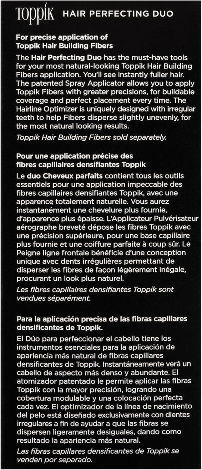 Toppik Hair Perfecting Duo - Hides Extension Tracks - Natural & Fuller Look - Organic Keratin - Easy to Apply - For Men & Women - Hairline Care - Hair Loss Products - Hairline Optimiser - 27.5g