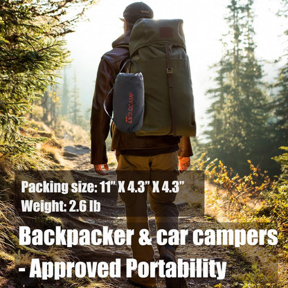 GOLDCAMP Waterproof Camping Tarp，70D Nylon 10X10FT Hammock Rain Fly ，UV 50+ and PU15000mm Tent Tarp Shelter Canopy，Heavy Duty Multifunctional Sun Shade or Rain Fly Essentials for Hiking Backpacking