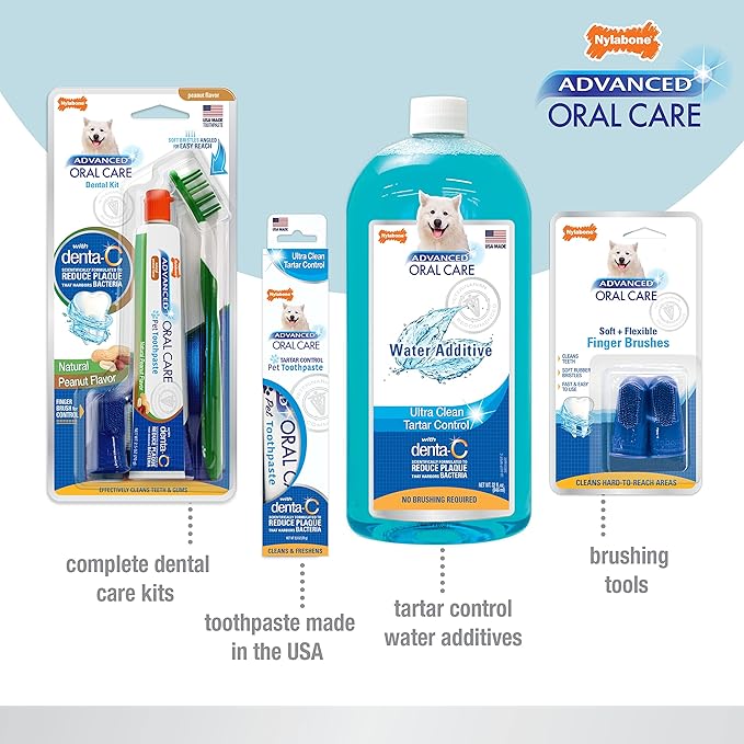 Nylabone Advanced Oral Care Pet Dental Water Additive, Liquid Tartar Remover & Breath Freshener for Dogs, Dog Teeth-Cleaning, Original Flavor, 32 oz.