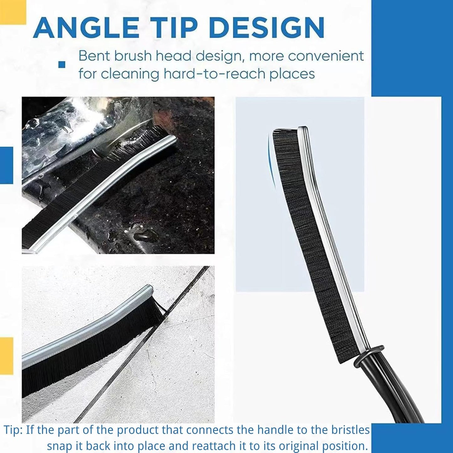 Hiyniaz 3Pcs Crevice Cleaning Brush Tool, Grout Brush Cleaning Supplies, Home Essentials, Bathroom Cleaning Brush Multifunctional Gap Scrub Hard Bristle Crevice Cleaning Brushes for Household Use