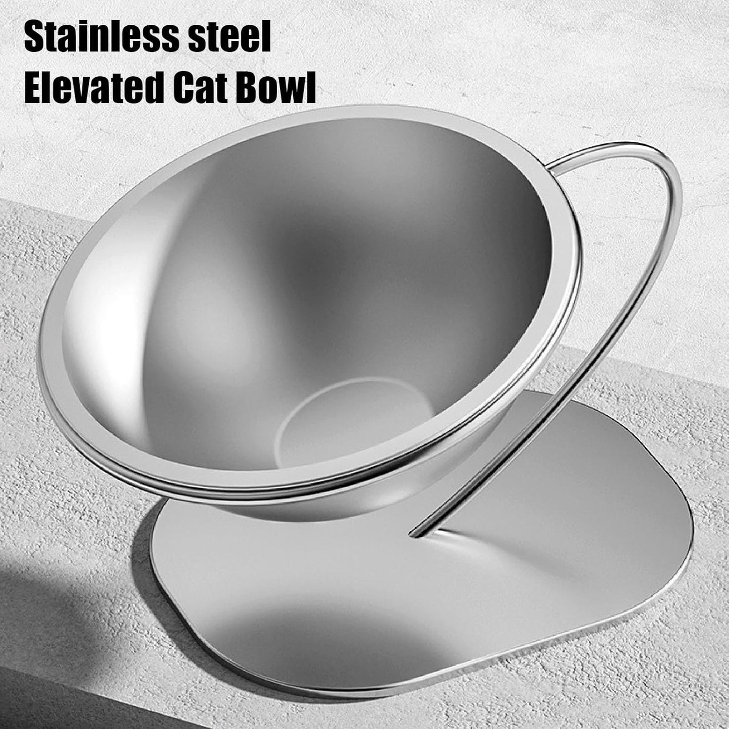 Raised Cat Food Water Bowl, Stainless Steel Convenient and Practical Elevated Pet Bowl Anti Tip Base with Large Capacity, for Feeding or Watering Pets