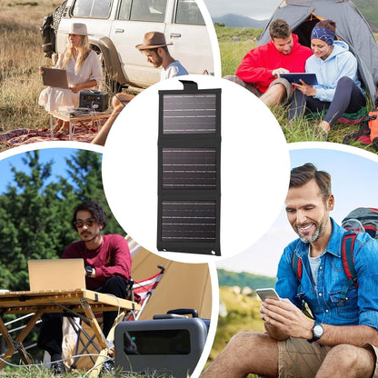 High-Capacity Battery Pack - Foldable Solar Panels Charger | Portable Outdoor Camping Charging Device Portable for Tablets Smartwatches, emrgency powerr Source, High-Capacity Solar Charger for Travel